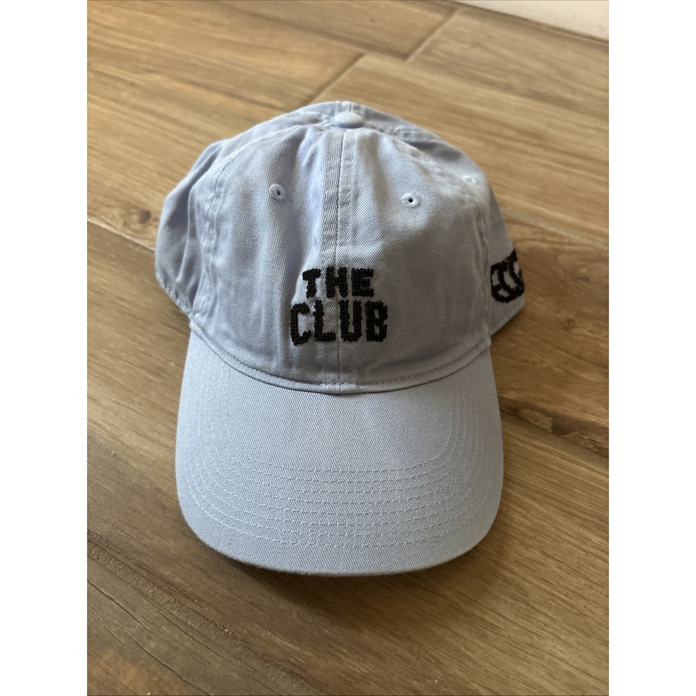 Smathers & Branson Needlepoint Poly Cap Hat The CLUB Light Blue Mens Adjustable